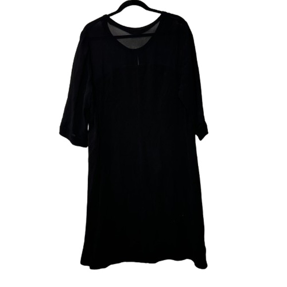 Niche Tunic Dress Black L/XL Oversized Round Neck Lagenlook Short - Picture 2 of 10